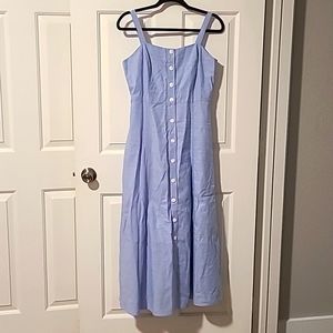1901 Light Blue Button-Front Midi Dress